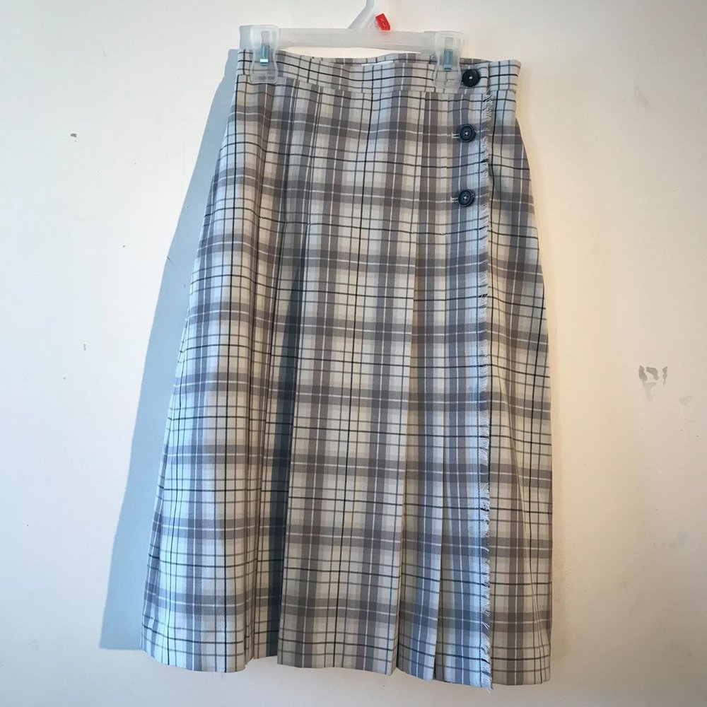 Wilfred Aritzia Plaid Midi Skirt